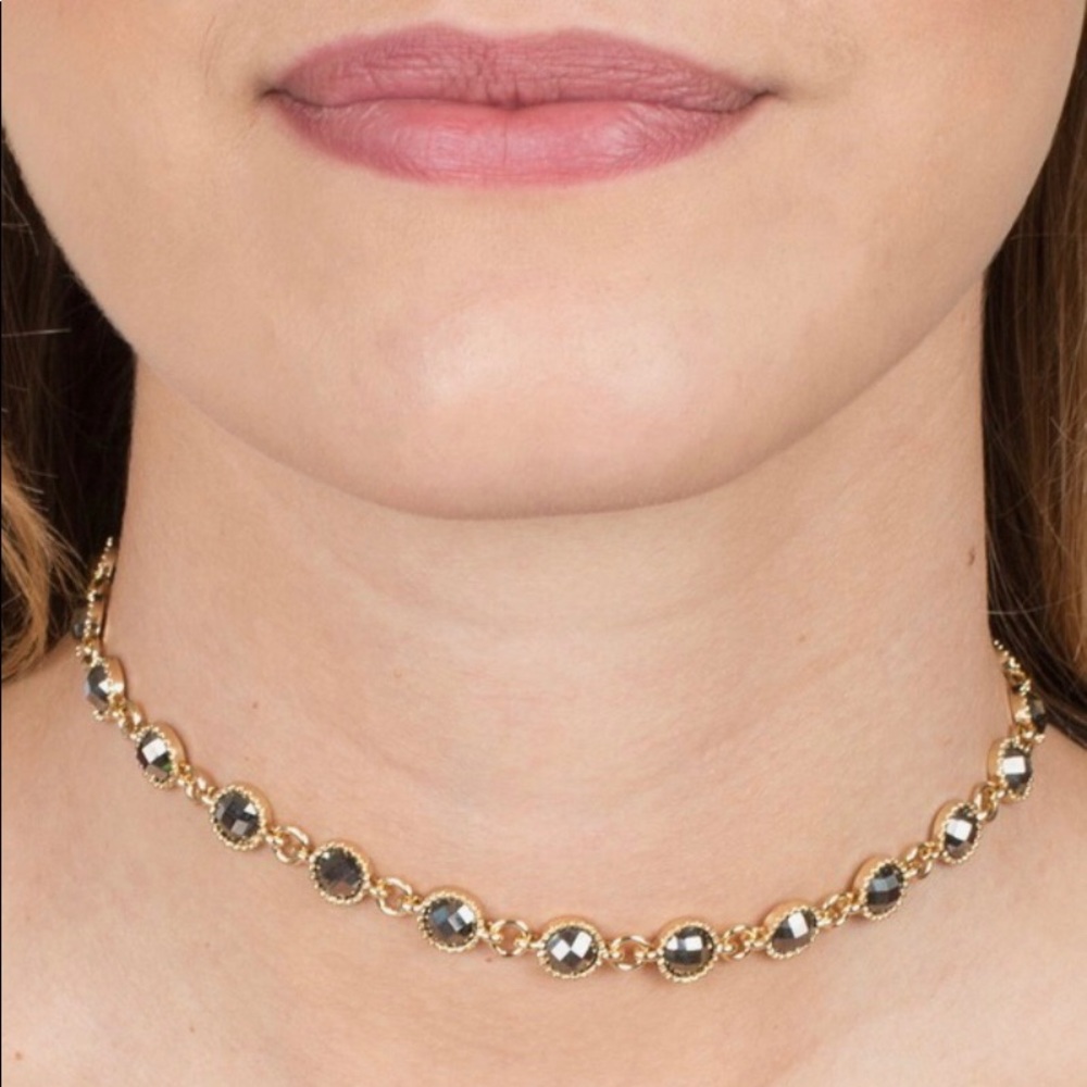 Camilla black beaded choker